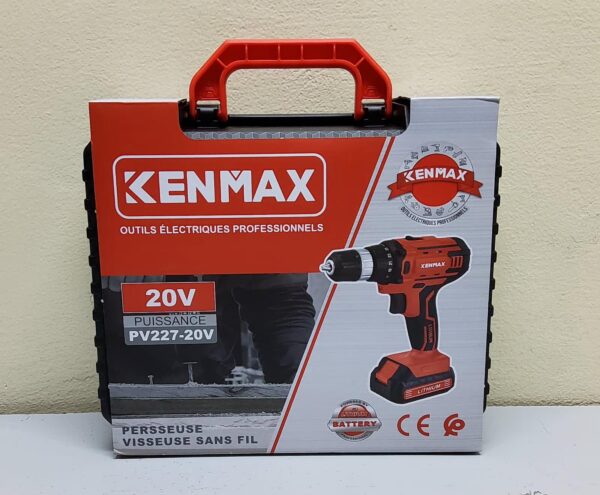 KENMAX Perceuse-Visseuse Électrique 20V – Sans Fil, Batterie Lithium